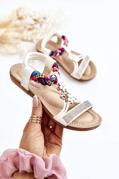 Weiße Sammi Slip-On-Sandalen für Kinder