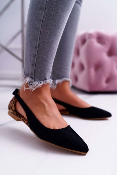 Lu Boo Ballerinas a arătat mai bine din piele de căprioară Black