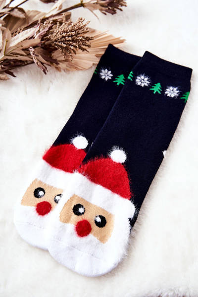 Chaussettes de Noël en coton Père Noël Marine