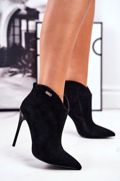 GOE Damen Wildleder Stiletto Stiefel GG2N3033 Schwarz