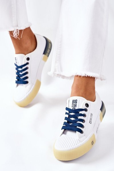 Baskets en cuir pour femmes BIG STAR II274132 blanc