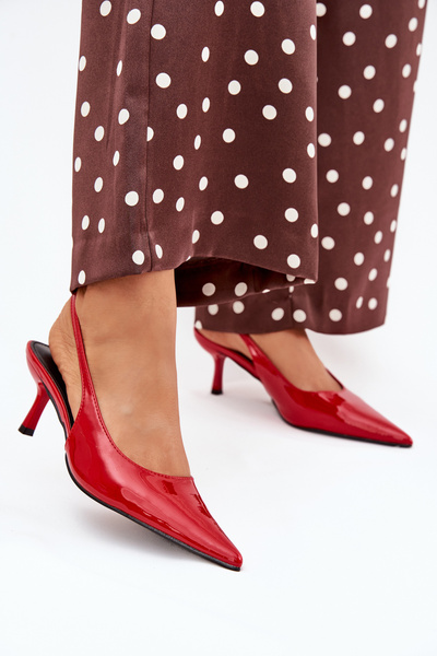 Lackierte Pumps Mit Offener Ferse Rote Talira