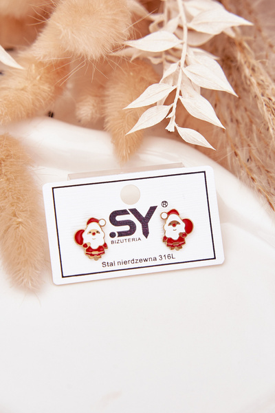 Boucles d'oreilles Père Noël en acier chirurgical