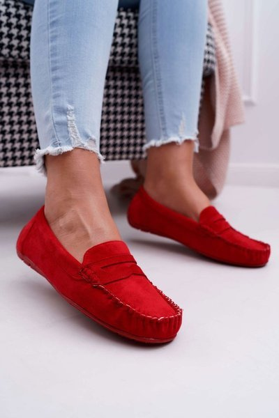 Moteriškas Mocassins raudonas suede Bolero