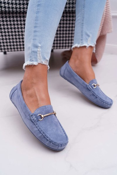 Sonnero Damen Mokassins aus blauem Wildleder