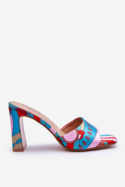 Chaussons à talons à motifs pour femmes bleu Adelise