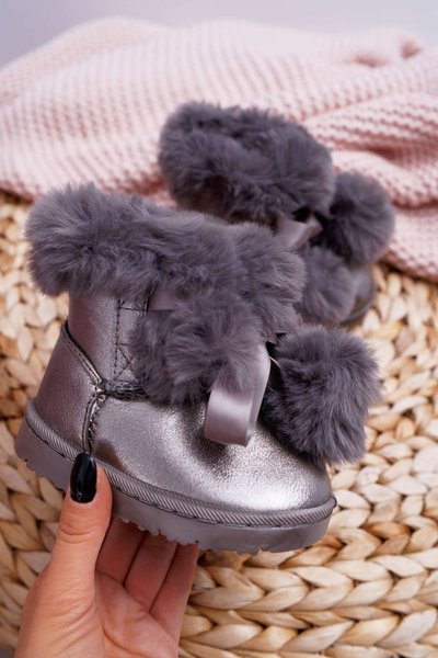 Kinderstiefel Jugend Warmed Dark Grey Schneestiefel Roofy