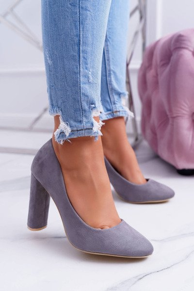 Femei Stiletto pentru femei din piele de căprioară Grey Verdi Pompe