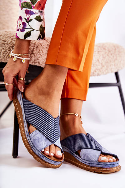 Chaussons Profilés en Cuir Maciejka 04986-17 Bleu