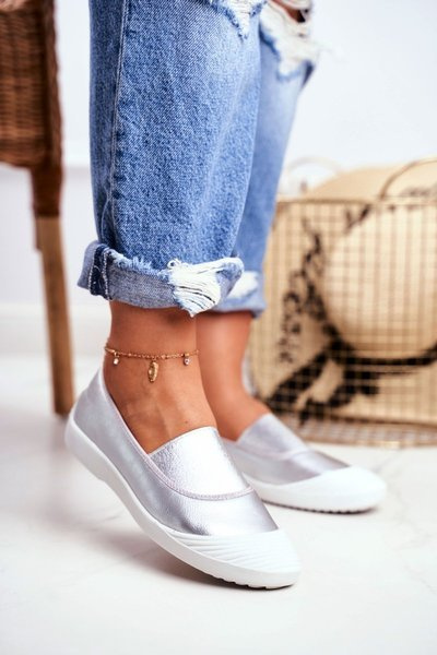 Turnschuhe Slip On Slip-on Tennis Silber Justy