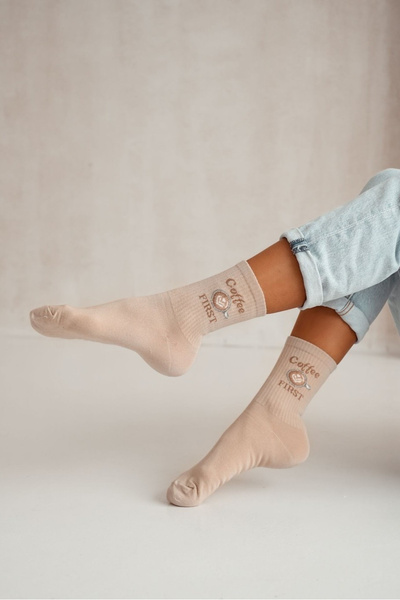 Chaussettes Femmes Coffee FIRST Beige