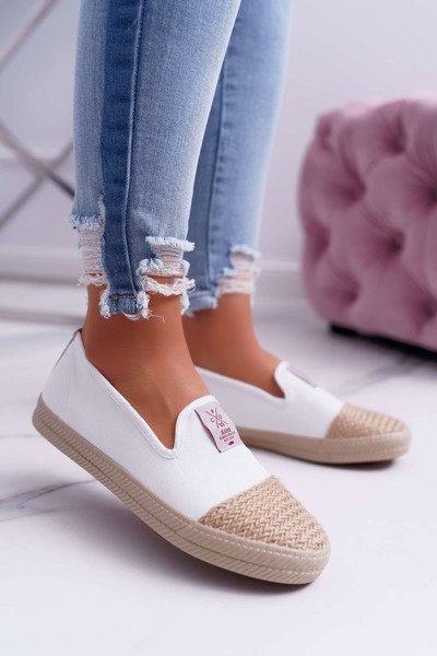 Moteriški „Espadrilles Cross“ džinsai, balti DD2R4044