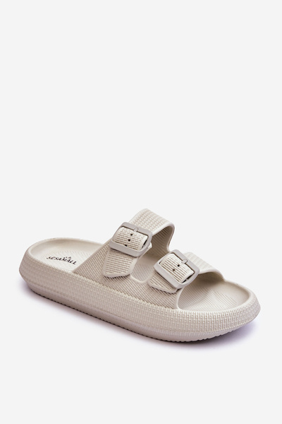 Sandales en mousse pour femmes à rayures gris clair Sharmen