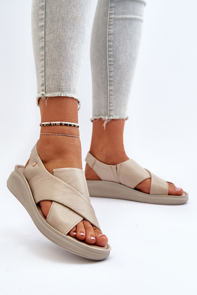 Keilsandalen aus Leder Schwarz Morgan
