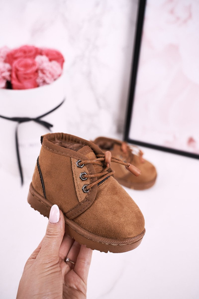 Bottes De Neige À Lacets Pour Enfants Isolées Avec Fourrure Marron Hunter