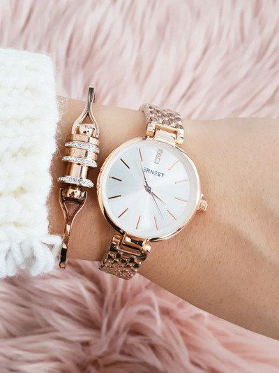 Ernest női Gold Rose Gold Rentero karkötő karóra