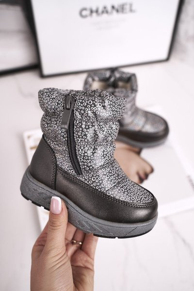 Warm-up-Schneestiefel für Kinder aus Wolle Grau Cruella