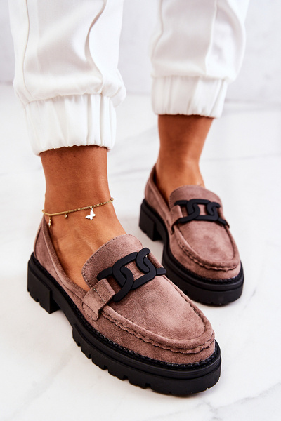 Wildleder Halbfertige Loafer Heels mit Verzierung La.Fi 210031TA-SU Cappucino