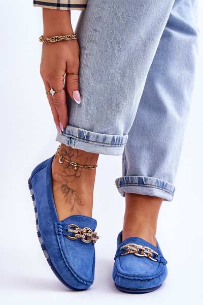 Mocassins En Daim Femme Bleu Sorento