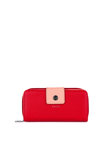 Grand Portefeuille Zippé Femme Rouge et Orange Huntress