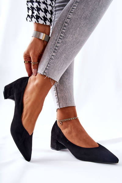 Suede Pumps Ant A Block Heel Juoda Rossie