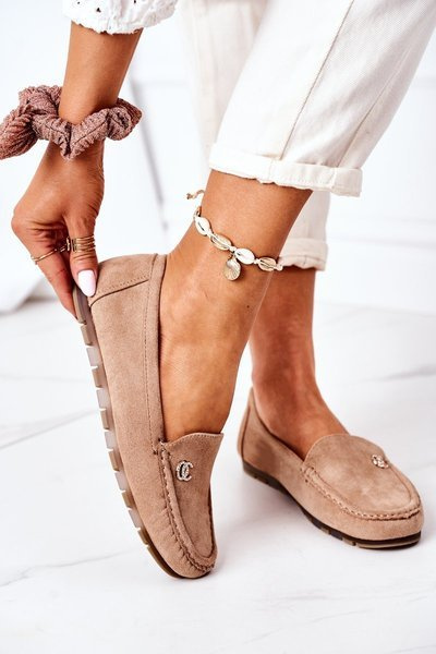 Mârâituri de piele de căprioară pentru femei madelyn maro deschis