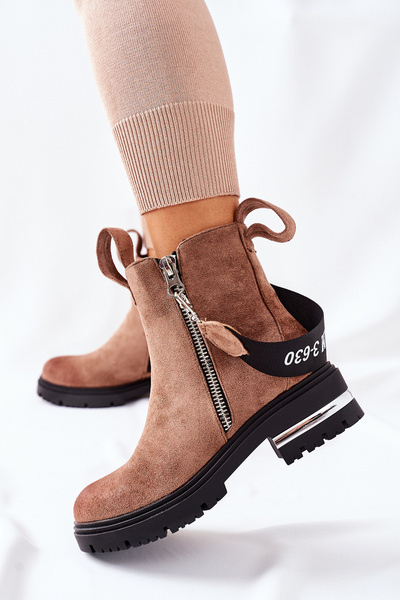 Warm-up Stiefel mit Reißverschluss Braun Cortona