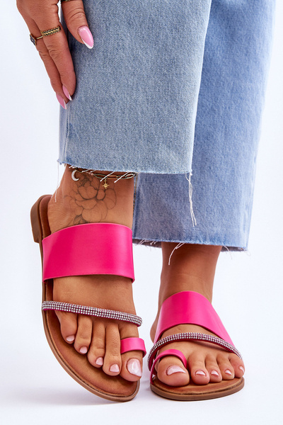 Damen-Flip-Flops mit dekorativem Riemen Fuchsie Sublime