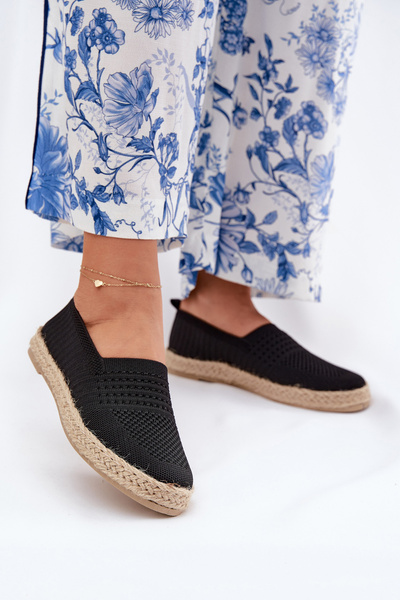 Női Espadrille Kötéssel Vinceza 13624 Fekete