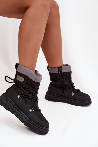 Bottes d'hiver pour femmes à fermeture éclair Lee Cooper LCJ-25-44-3930 Noires