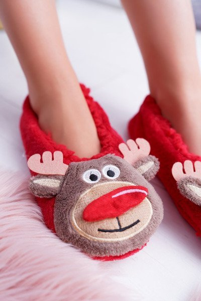 Home Damen SOXO Weihnachten Rentier Ballerinas Rot