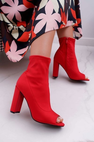 Cizme de stiletto pentru femei lycra deschisă mai întâi roșu