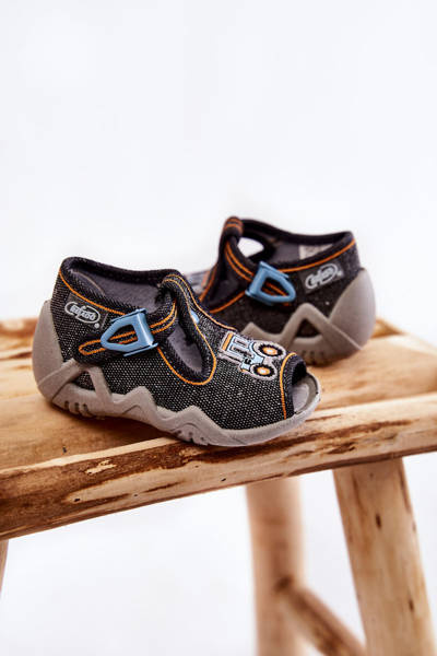 Sandales enfants chaussons Befado Traktorek 217P111 Gris foncé