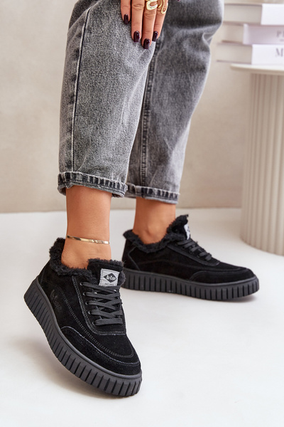 Bőr Női Sneakers Szőrme Béleléssel Fekete Lee Cooper LCJ-24-01-2973