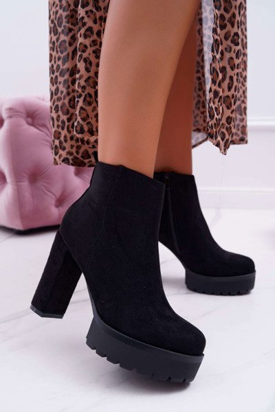 Women's Stiletto Boots Suede Black Yokano