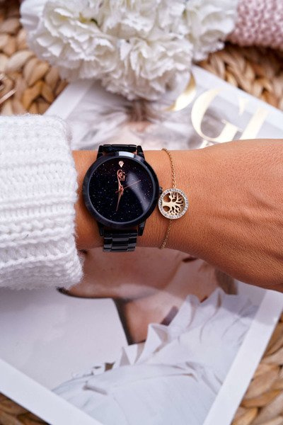 Women's Gold Chain Bracelet Wood of Life Cring