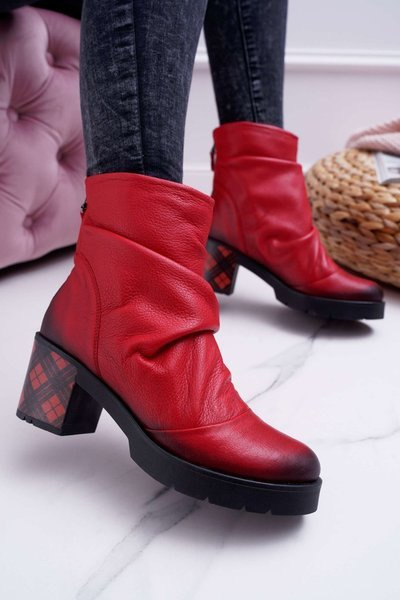 Maciejka Damen Lederstiefel Rot 04216-08/00-3