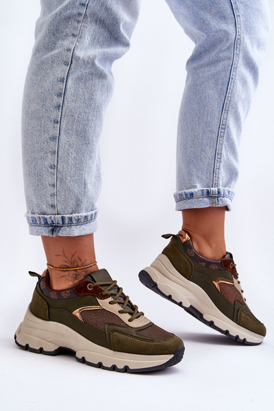 Platform Sneakers With Laces Green Escape