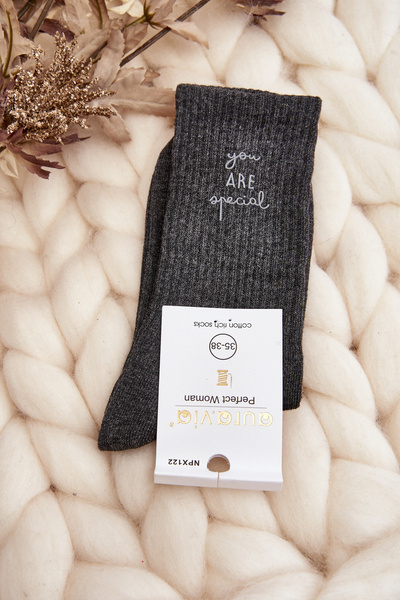 Damen glatte Socken mit rosa Schriftzug