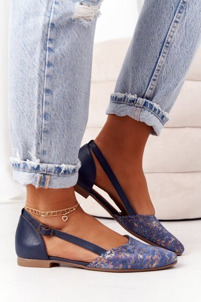 Ballerines en Cuir Maciejka4972A-17 Bleu Marine