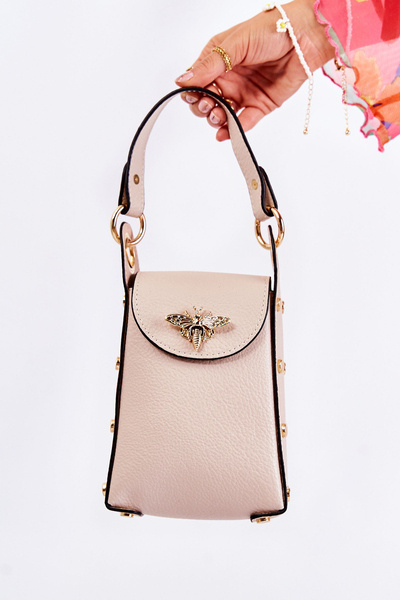 Small Women's Handbag With Ornament Beige Ellies