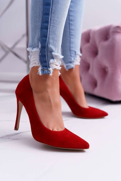 Laura Messi Escarpins Femme 1727 Cuir Daim Rouge Valentine