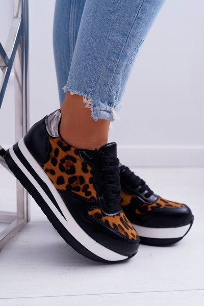 Chaussures sportives pour femmes, semelle épaisse léopard OHH!