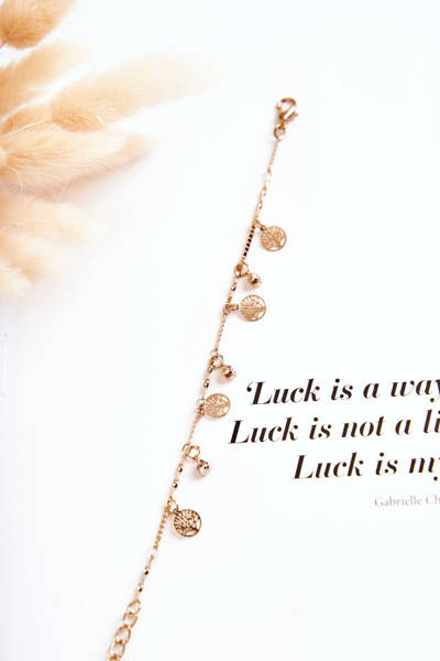 Női karkötő Cubic cirkónia fa arany színben