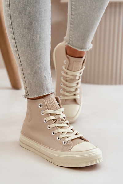 Damen Isolierte Sneakers Aus Eko Leder Beige Big Star OO274934