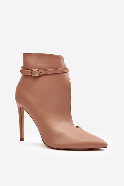Damen Lederstiefel Mit Spitzen Beige Amalundi