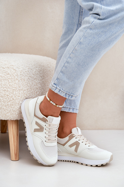 Pantofi Sport Femei Din Piele Eco Bej Berieta
