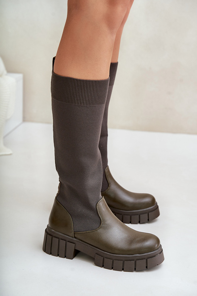 Bottines à tige élastique sur talon plat Mesidra beige clair