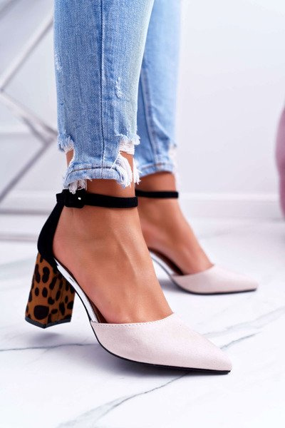 Femei Leopard Stiletto Pompe bej Ferri