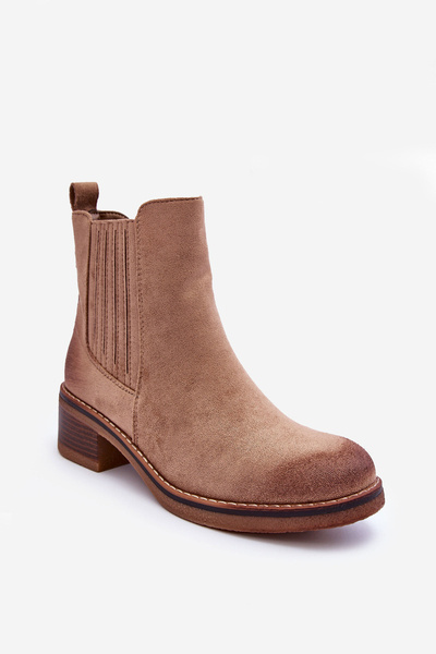 Bottes classiques en daim pour femmes Beige Metanassa